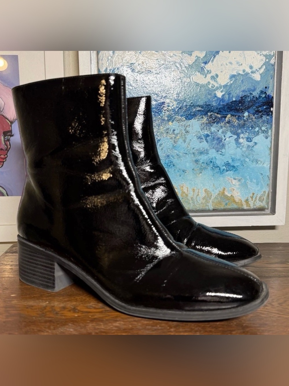 Vintage Worthington “Noya” Women’s Black Patent Leather Ankle Boots